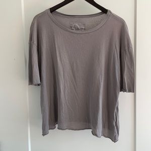 Frank & Eileen gray raw hem top